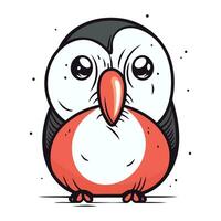 Cute cartoon penguin. Vector illustration isolated on white background.