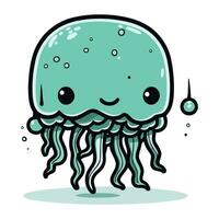 Cartoon jellyfish. Vector illustration of cute cartoon jellyfish.