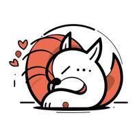 Cute fox cartoon vector illustration. Cute fox cartoon vector illustration.