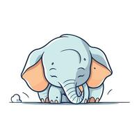 Cute elephant. Cute animal. Vector illustration in cartoon style