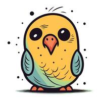 Cute cartoon parrot. Vector illustration isolated on white background.