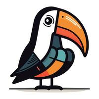 Cartoon toucan bird isolated on white background. Vector illustration.