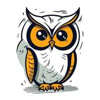 Cute cartoon owl. Vector illustration isolated on a white background.