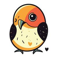 Cute cartoon bird isolated on a white background. Vector illustration.