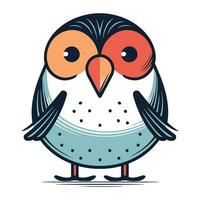 cute owl bird cartoon icon vector illustration design graphic flat and line