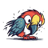 Cute parrot vector illustration. Isolated on white background.