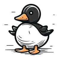 Vector illustration of a cute cartoon penguin running. Isolated on white background.