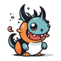 dibujos animados ilustración de linda pequeño diablo animal personaje para Víspera de Todos los Santos vector