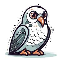 Pigeon. Vector illustration in cartoon style. Isolated on white background.