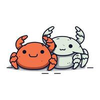 Cute crab cartoon character. Vector illustration of a cute crab.