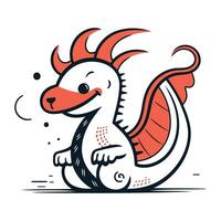 Chinese dragon. chinese zodiac sign. cartoon vector illustration.