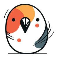 Cute hand drawn vector illustration of a cute cartoon parrot bird