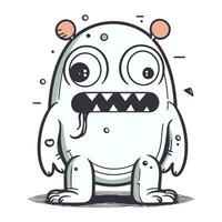 Vector illustration of cute cartoon monster. Isolated on white background.