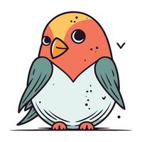 Cute cartoon bird. Vector illustration of a cute little bird.