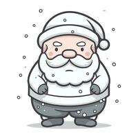 Santa Claus cartoon character vector illustration. Santa Claus in winter clothes and hat.