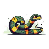 Vector hand drawn snake. Isolated illustration on a white background.