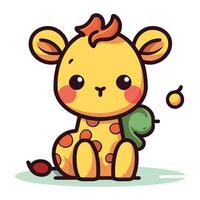 Cute Giraffe Cartoon Mascot Character Vector Illustration.