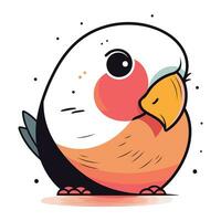 Cute cartoon parrot. Vector illustration. Isolated on white background.