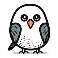 Cute cartoon bird. Vector illustration isolated on a white background.