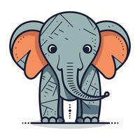 linda dibujos animados elefante personaje. vector ilustración en un plano estilo.