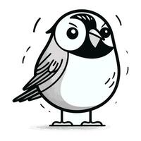 Cartoon vector illustration of cute little bird. Isolated on white background.