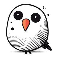 Cute cartoon bird. Vector illustration isolated on a white background.