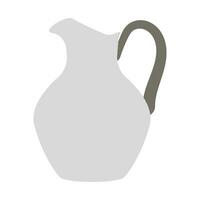 Jug by a simple color shape in flat style by silhouette vector