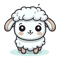 Cute cartoon sheep. Vector illustration isolated on a white background.