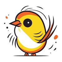 Cute cartoon bird. Vector illustration. Isolated on white background.