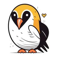 Cute cartoon penguin. Vector illustration isolated on white background.