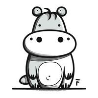 cartoon hippo isolated on a white background. vector illustration.