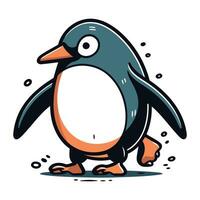 Cartoon penguin. Vector illustration isolated on a white background.