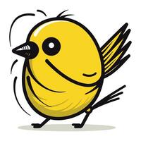 cute little yellow bird on white background. vector illustration eps10