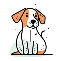 Cute cartoon dog. Vector illustration in doodle style.