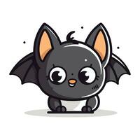 linda murciélago dibujos animados mascota personaje. vector ilustración.