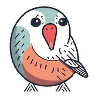 Cute little bird. Vector illustration in doodle style.