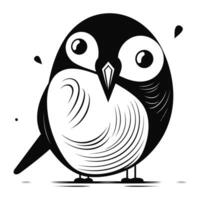 cute black bird on white background. vector illustration. eps