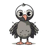 Pigeon bird character cartoon vector illustration. Cute little bird.