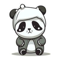 panda oso linda dibujos animados personaje vector ilustración. panda oso linda dibujos animados vector ilustración.
