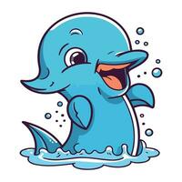 Cute cartoon whale. Vector illustration of a cute cartoon whale.