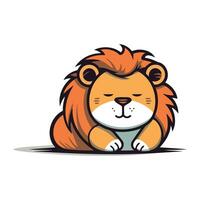 Lion cartoon mascot. Vector illustration on white background. Isolated.