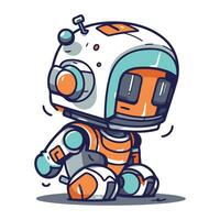 Astronaut cartoon character. Vector illustration in a flat style.