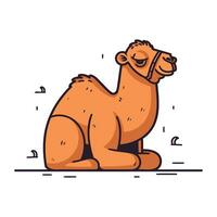 Camel. Vector illustration in a flat style. Cartoon character.