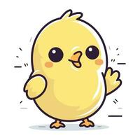 Cute little chicken character. Vector illustration in flat cartoon style.