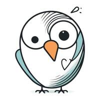 Cute cartoon bird. Vector illustration. Isolated on white background.