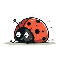 Cute ladybug isolated on white background. Vector cartoon illustration.