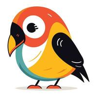 Cute cartoon little bird. Vector illustration in a flat style.