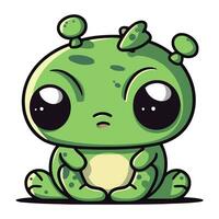 Cute cartoon frog. Vector illustration isolated on a white background.