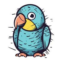 Cute cartoon parrot. Vector illustration of a cute parrot.