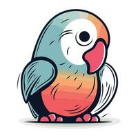 Cute parrot. Colorful vector illustration. Isolated on white background.